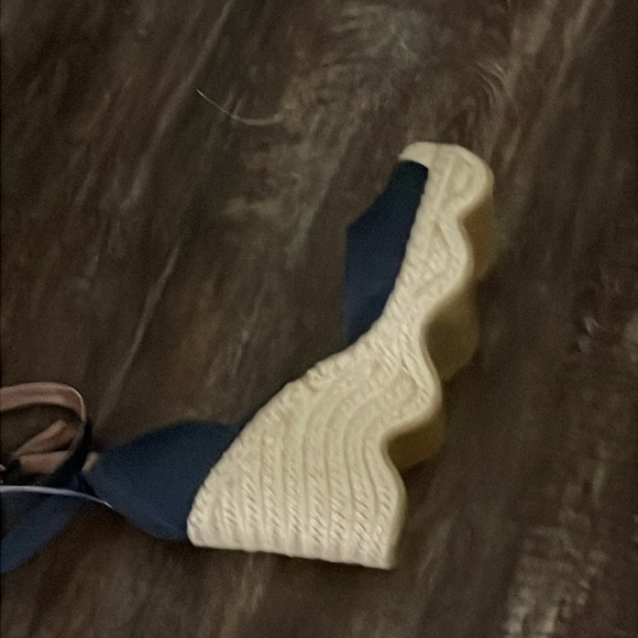 BCBGMaxAzria Navy Denim Wedge Espadrilles - Picture 3 of 3